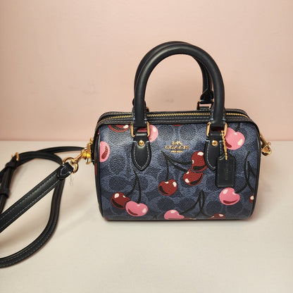 Coach Mini Rowan Crossbody Bag In Signature Canvas with Cherry Print