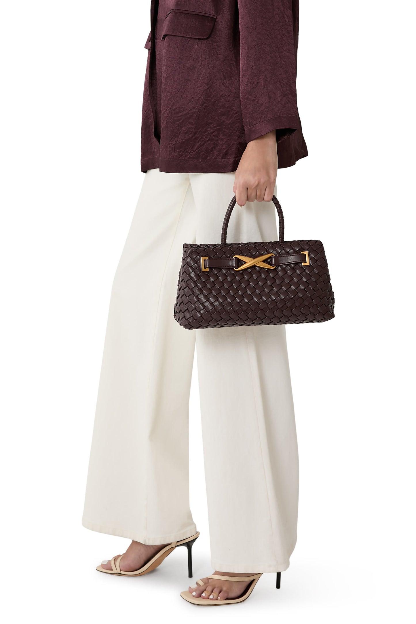 JW PEI Elora Woven Tote Bag - Dark Brown