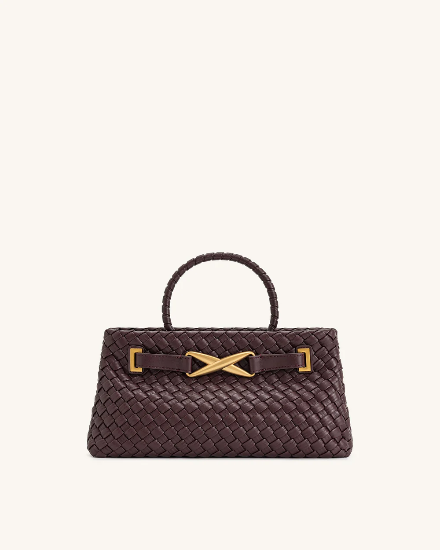 JW PEI Elora Woven Tote Bag - Deep Burgundy