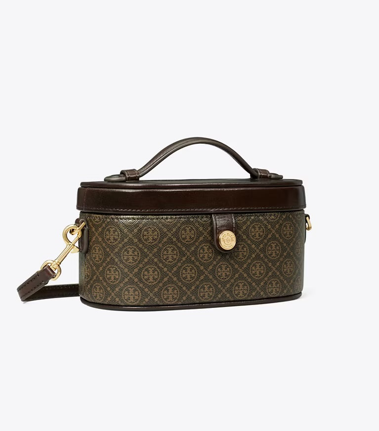 T Monogram Vanity Bag - Brown