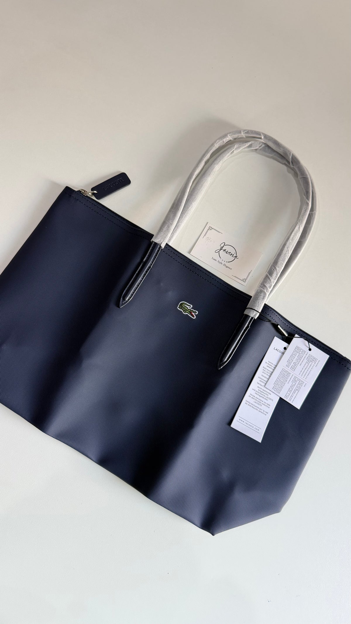 Anna Zip Tote Bag - Navy Blue