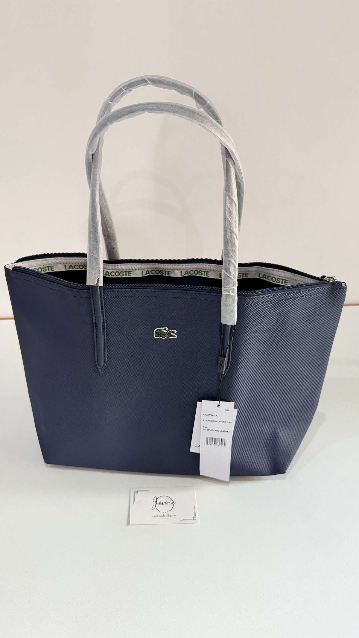 Anna Zip Tote Bag - Navy Blue