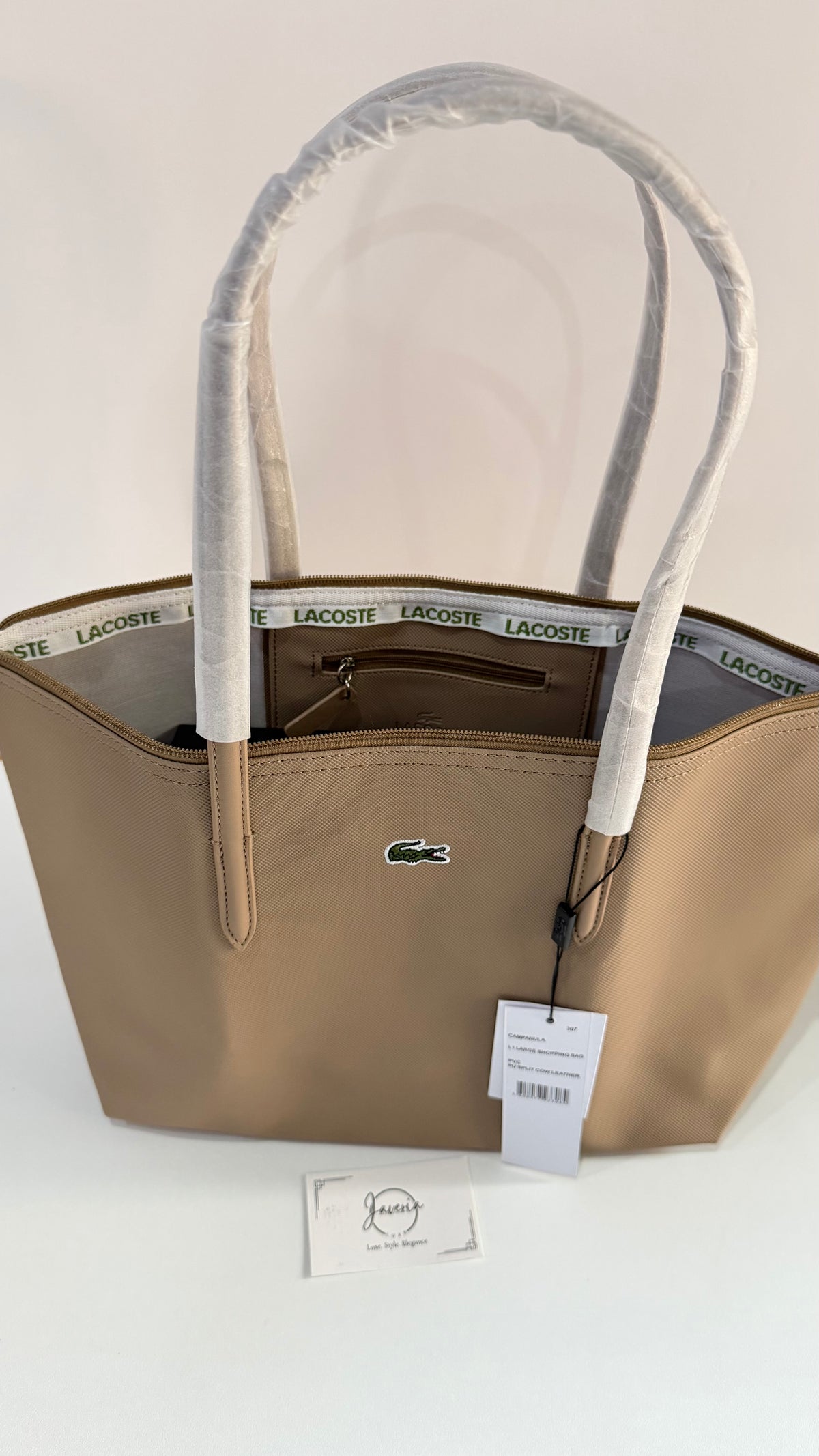 Anna Zip Tote Bag - Tan
