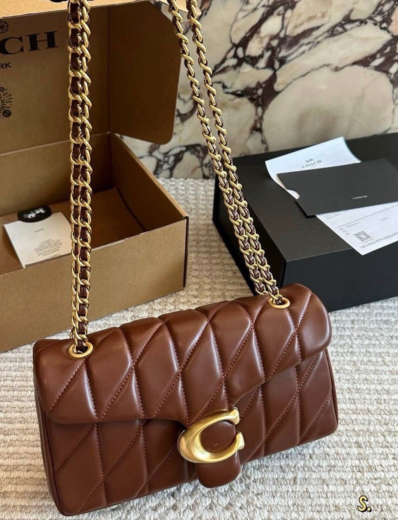 Coach Quilted Tabby 26 - Camel Brown