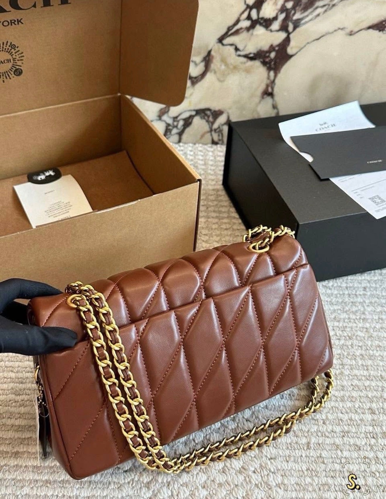 Coach Quilted Tabby 26 - Camel Brown