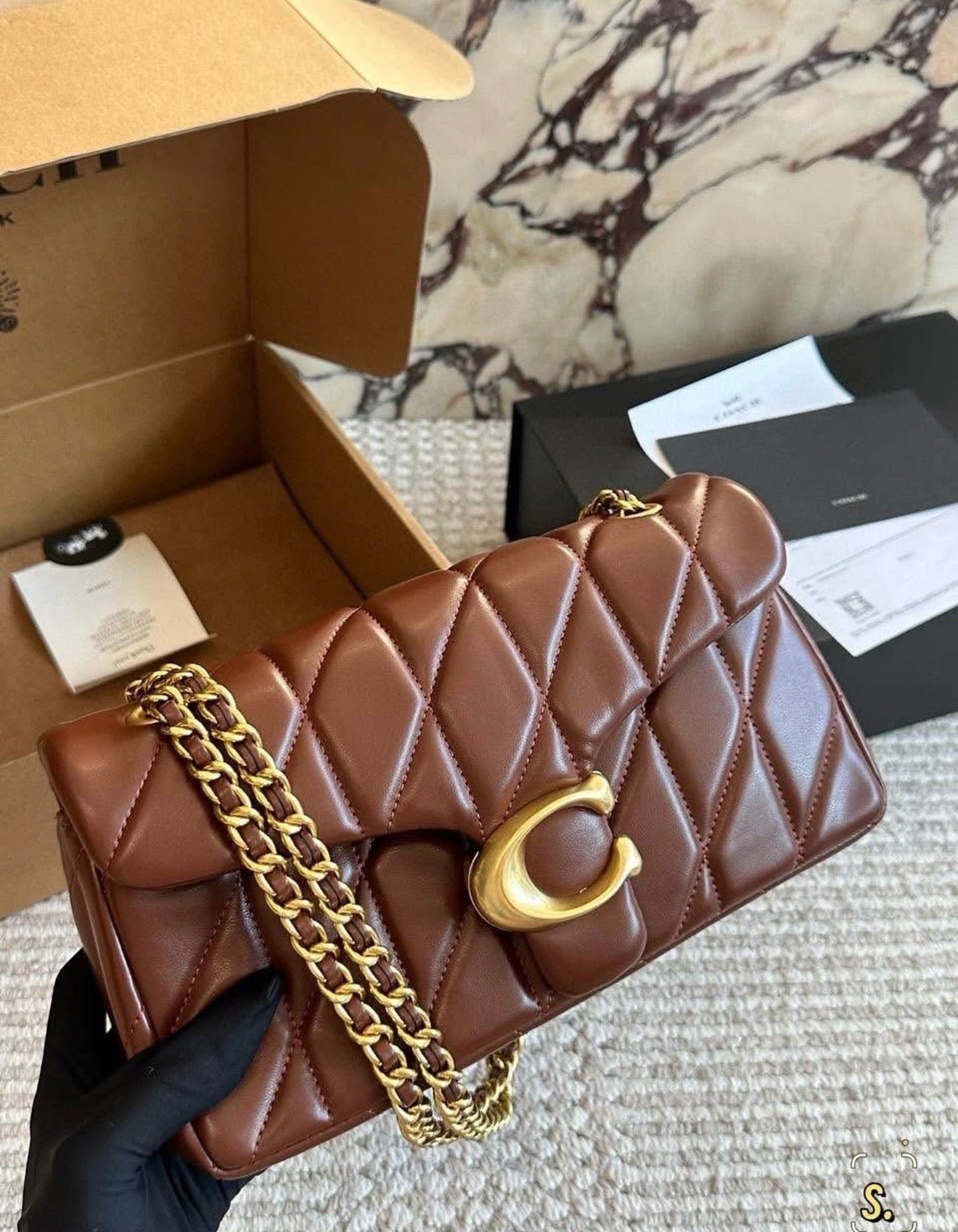 Coach Quilted Tabby 26 - Camel Brown