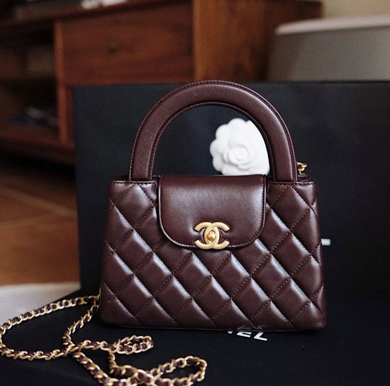Chanel Small Kelly Bag - Burgundy