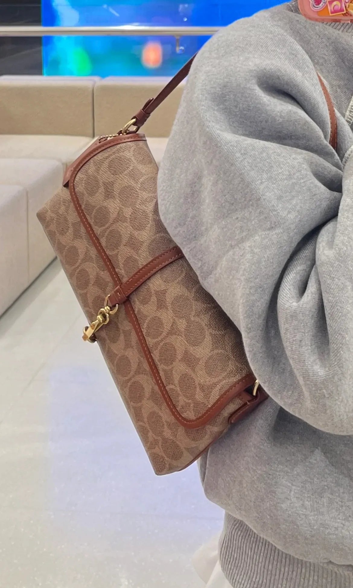 Coach Hamptons Bag - Brown Signature Canvas