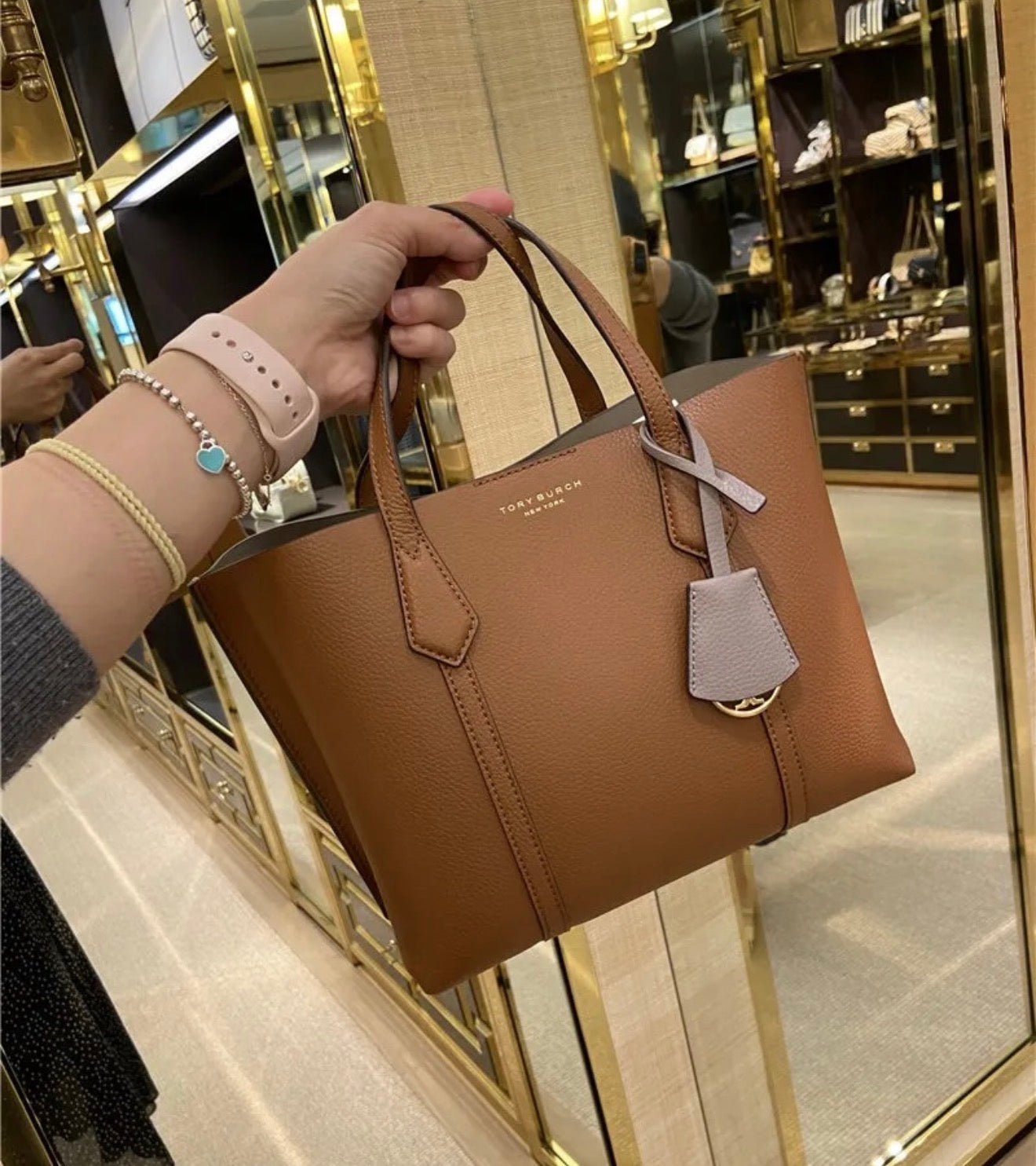 Tory Burch Small Perry Triple Compartment Tote Bag - Light Umber