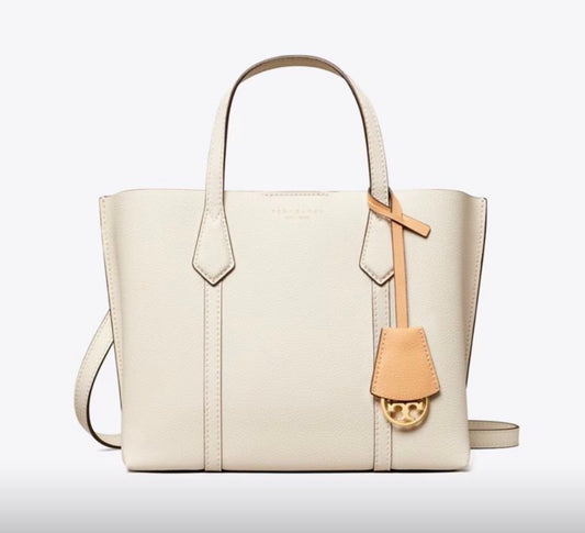 Tory Burch Small Perry Triple Compartment Tote Bag - Ivory White