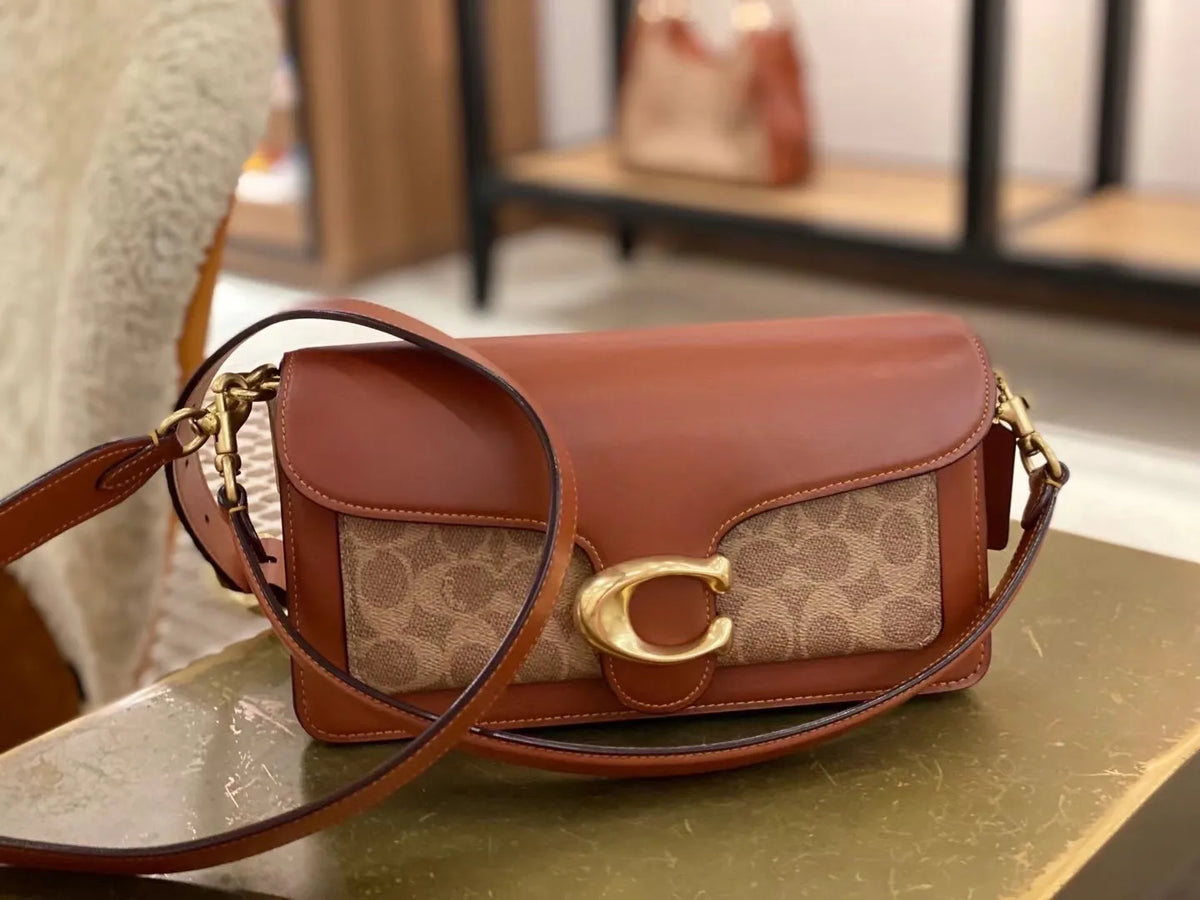 Coach Tabby 26 Signature Canvas Shoulder Bag - Tan Rust