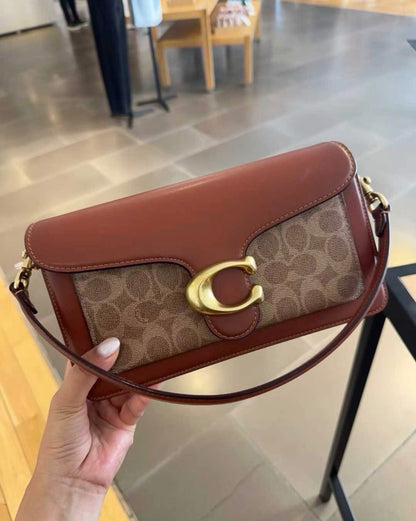 Coach Tabby 26 Signature Canvas Shoulder Bag - Tan Rust
