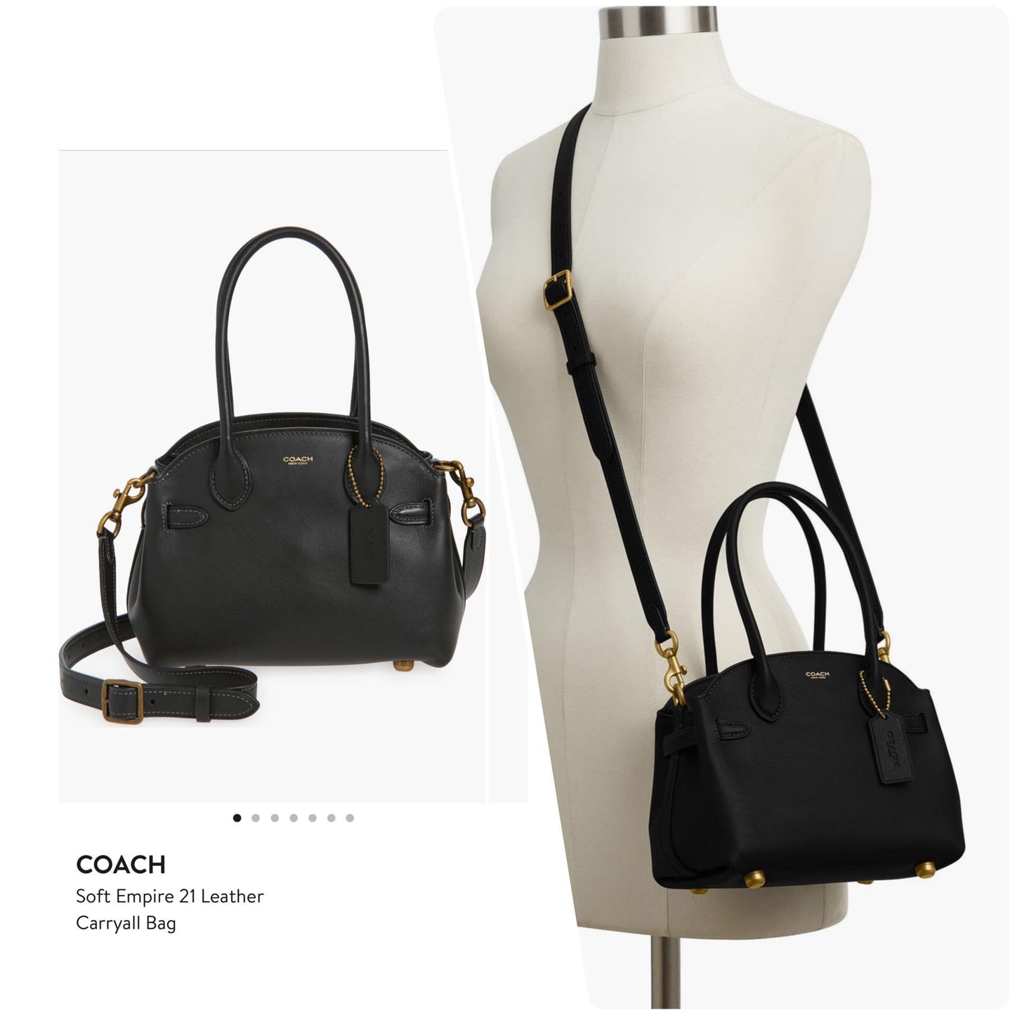 Coach Soft Empire Carryall 21 Bag - Black