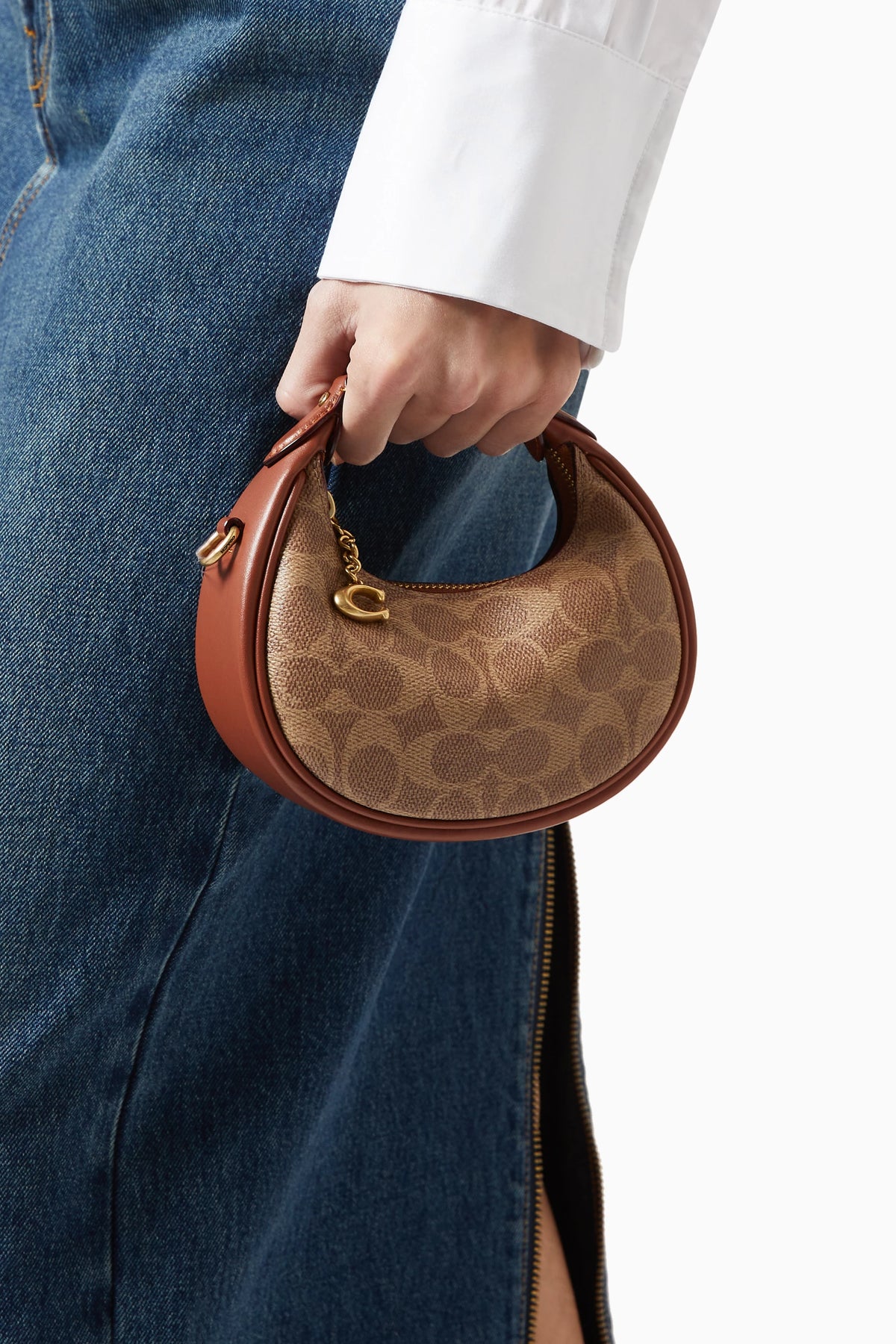 Coach Jonie Mini Signature Canvas Bag - Brown