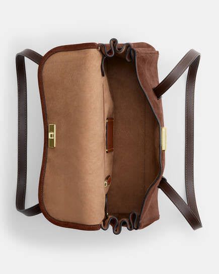 Coach Bridget Flap Shoulder Bag - Suede Brown