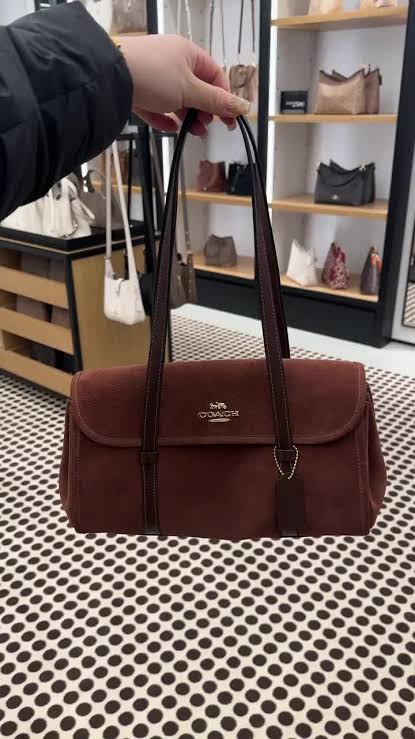 Coach Bridget Flap Shoulder Bag - Suede Brown