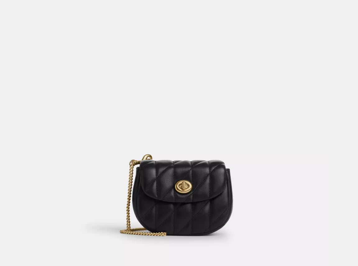 Coach Turnlock Card Case bag - Quilted Black