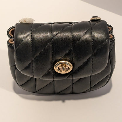 Coach Turnlock Card Case bag - Quilted Black
