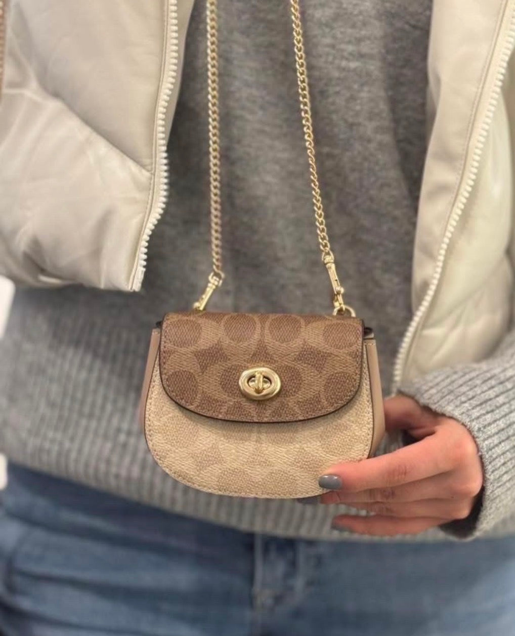 Coach Turnlock Card Case bag - Signature Canvas