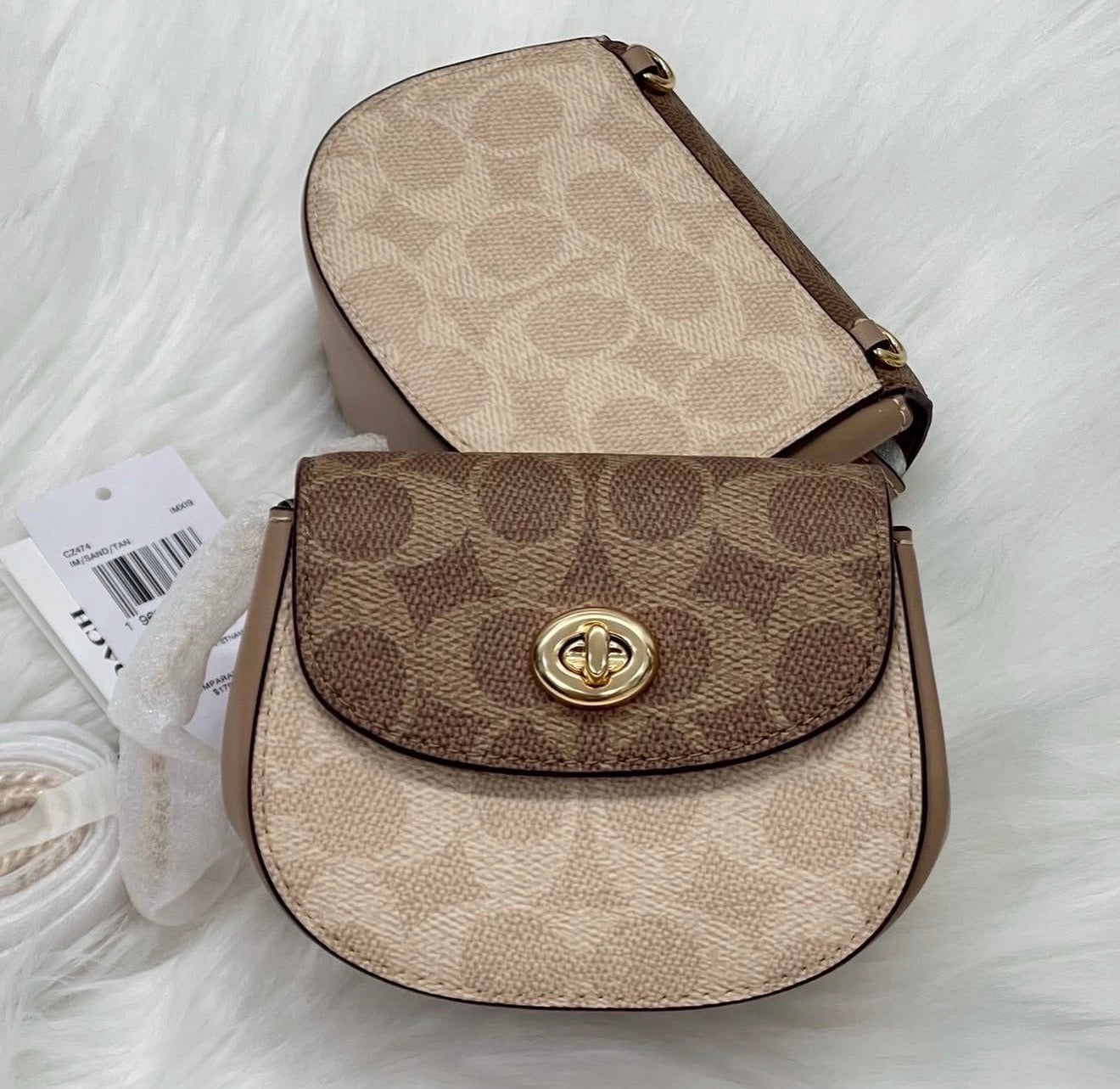Coach Turnlock Card Case bag - Signature Canvas