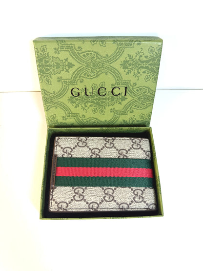 Guc*i Ophidia Bi-fold in GG Monogram Fabric Men’s Wallet