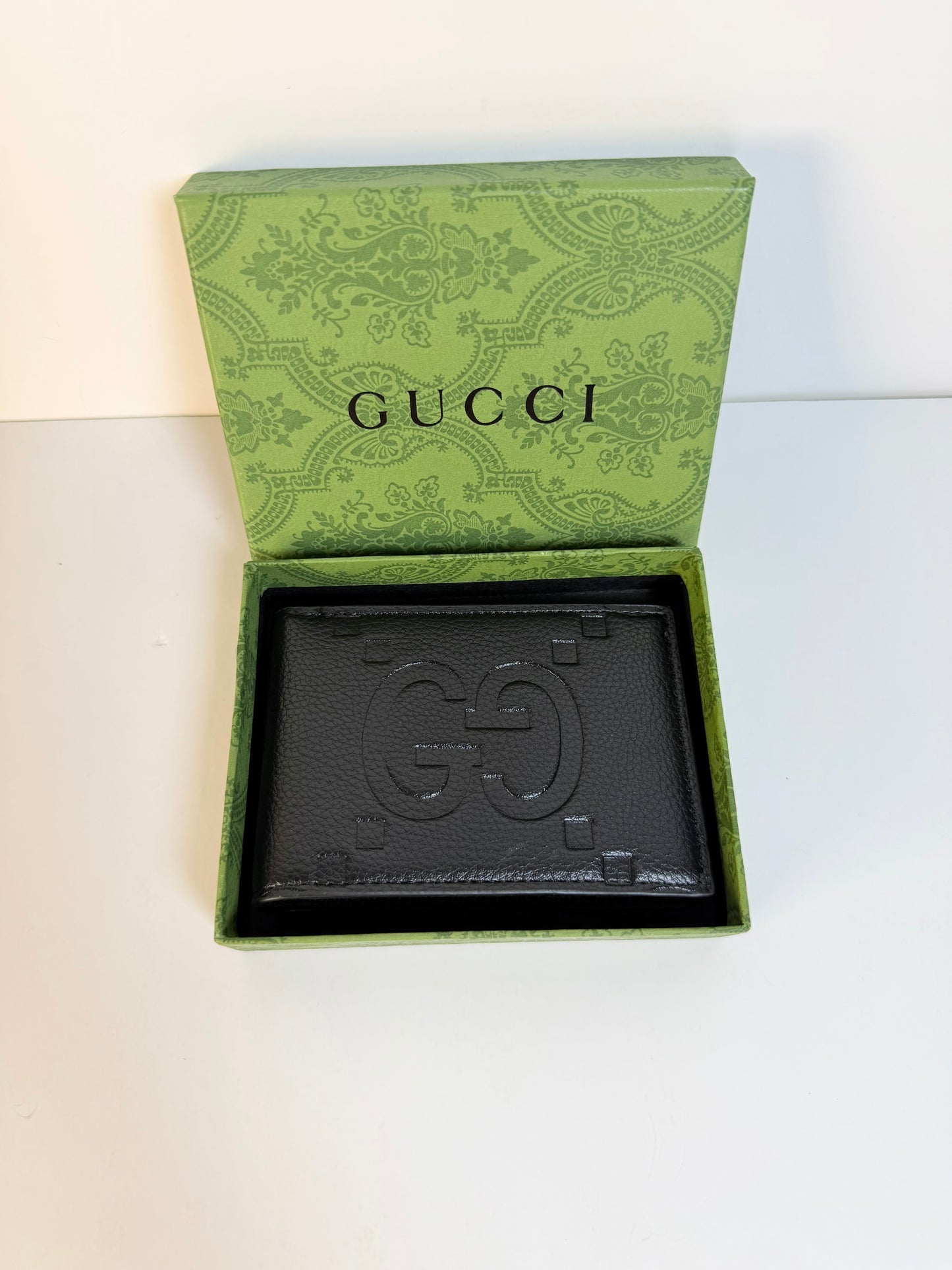 Gucci Jumbo GG Bi-fold Wallet in Leather - Black
