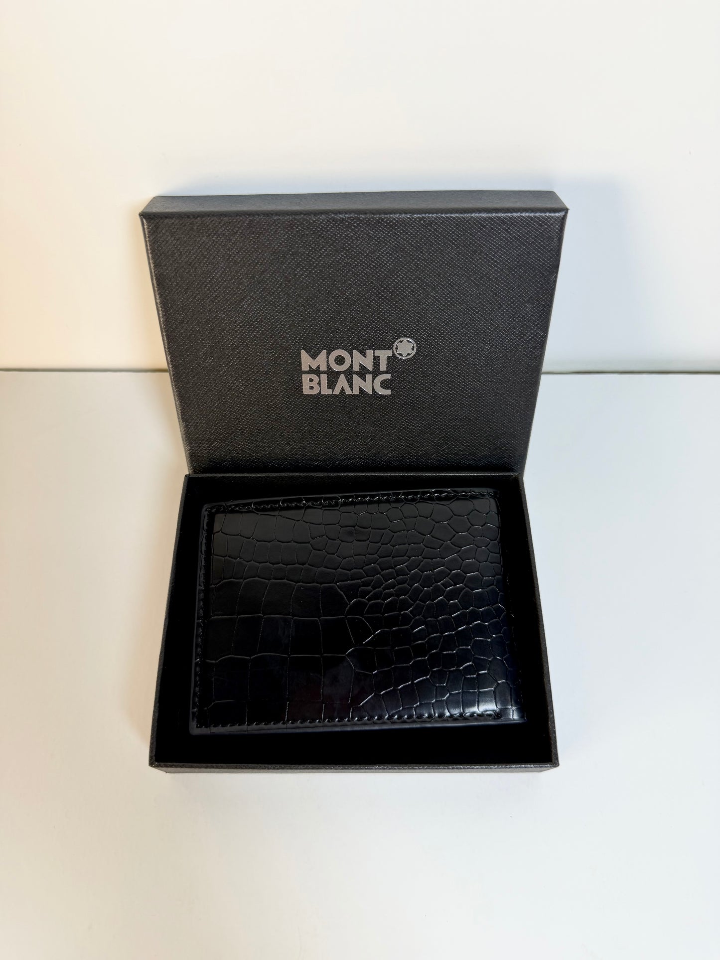 Mont Blanc Croc Leather Wallet - Black