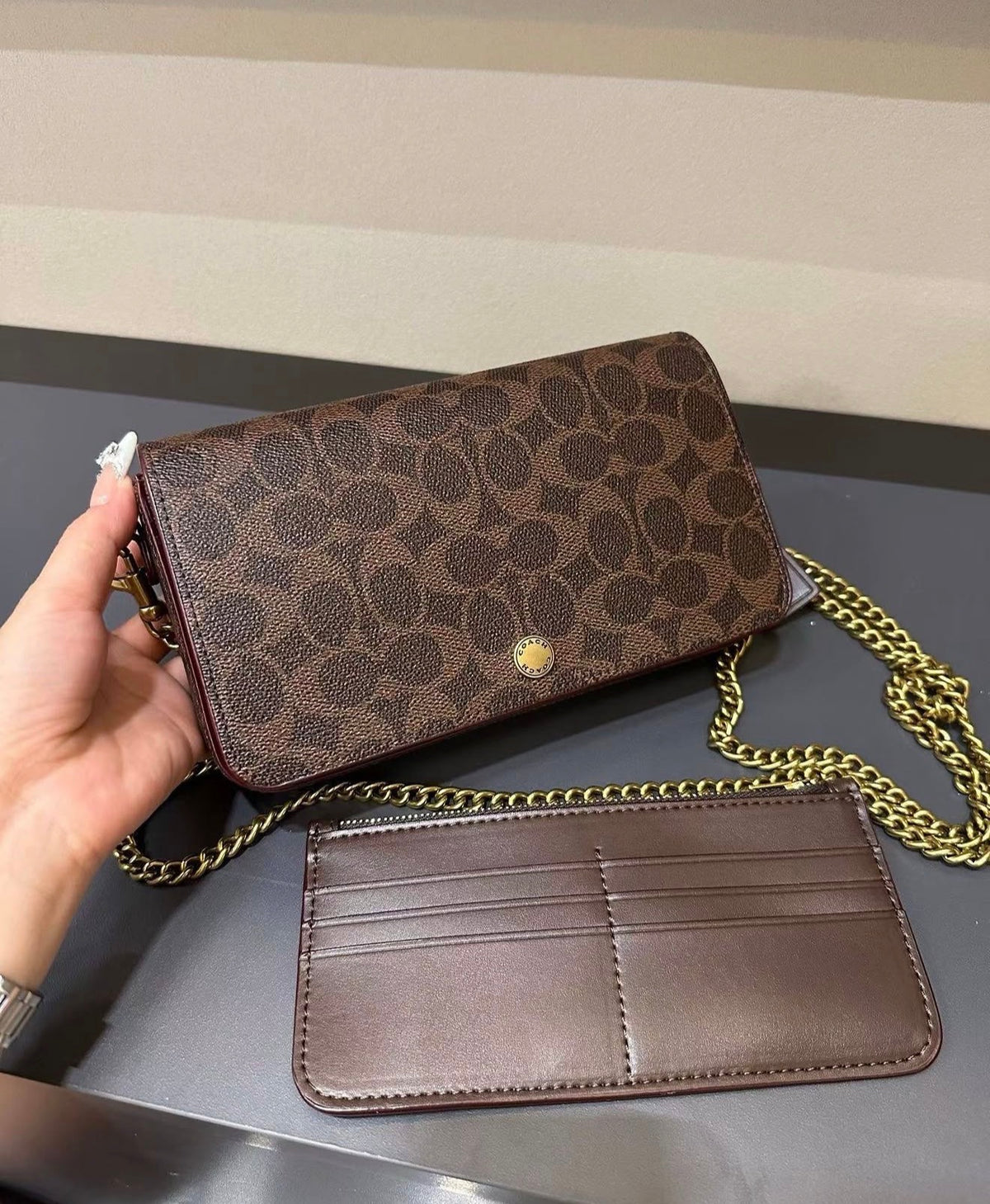Coach Mila 2-in-1 Crossbody Bag + Cardholder - Maple Canvas Signature