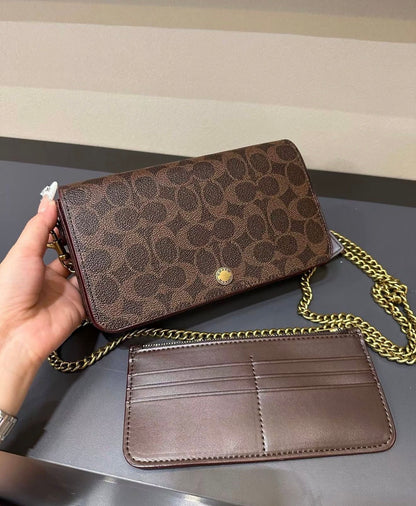 Coach Mila 2-in-1 Crossbody Bag + Cardholder - Maple Canvas Signature