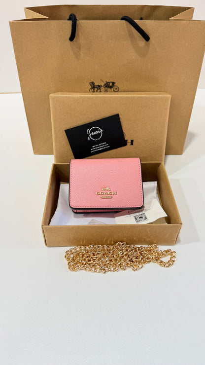 Coach Mini Wallet on a Chain - Pink
