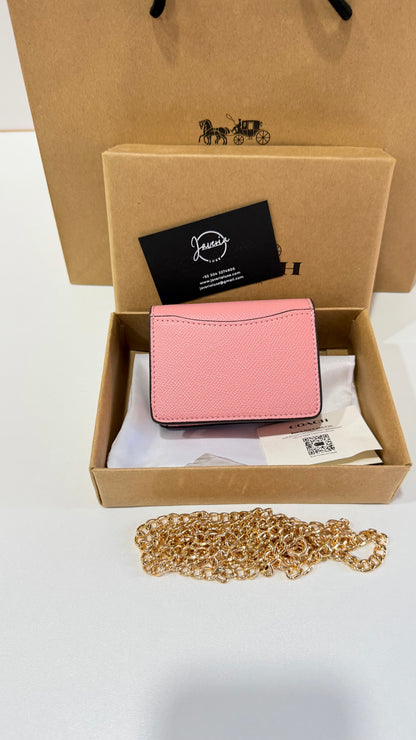 Coach Mini Wallet on a Chain - Pink