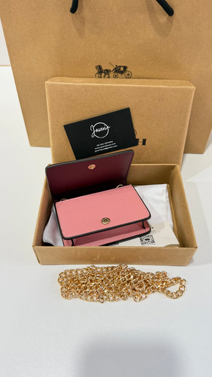Coach Mini Wallet on a Chain - Pink