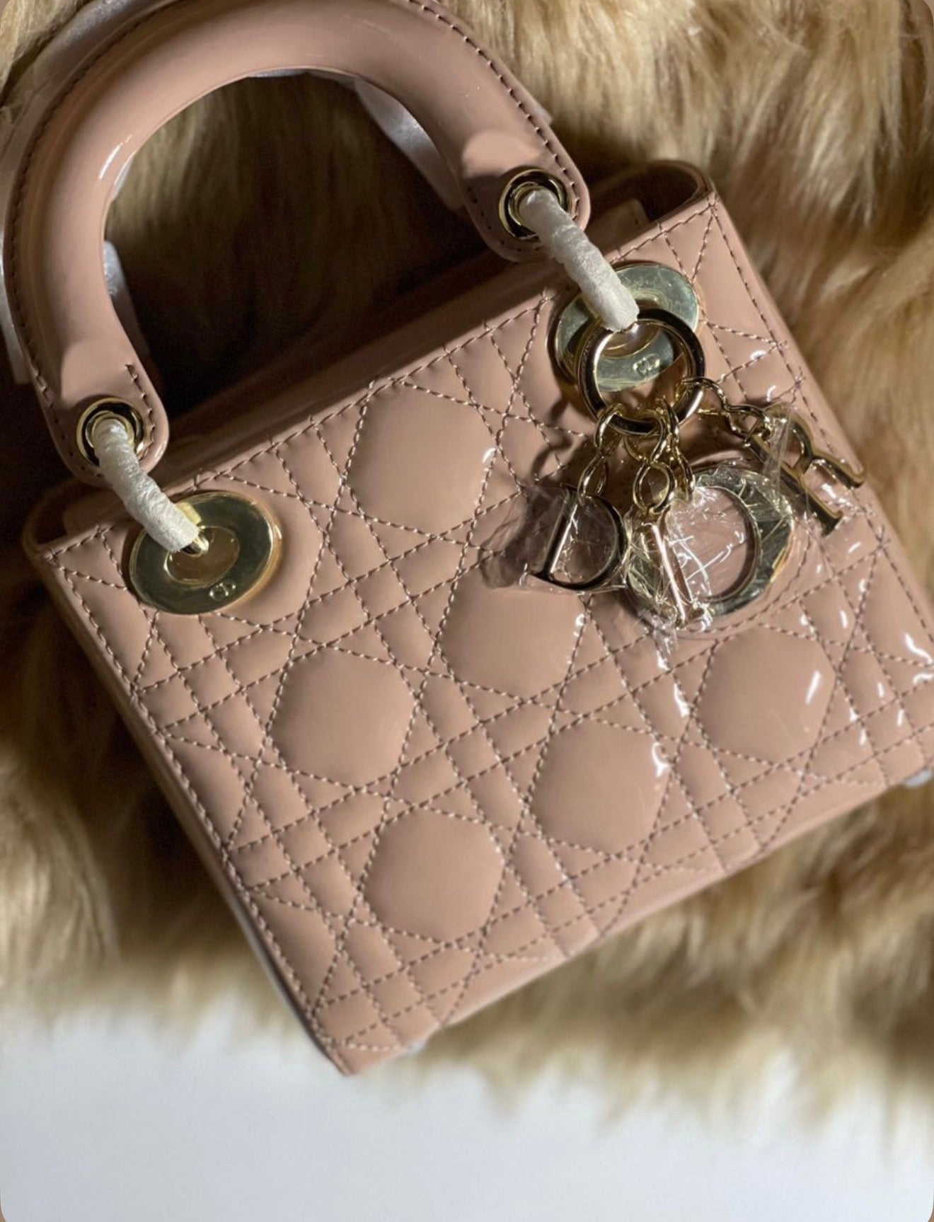 Lady Dior Medium Bag Gloss Nude