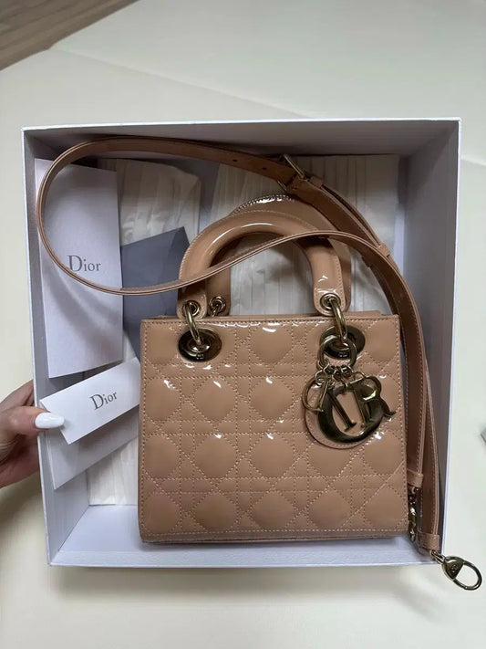 Lady Dior Medium Bag Gloss Nude