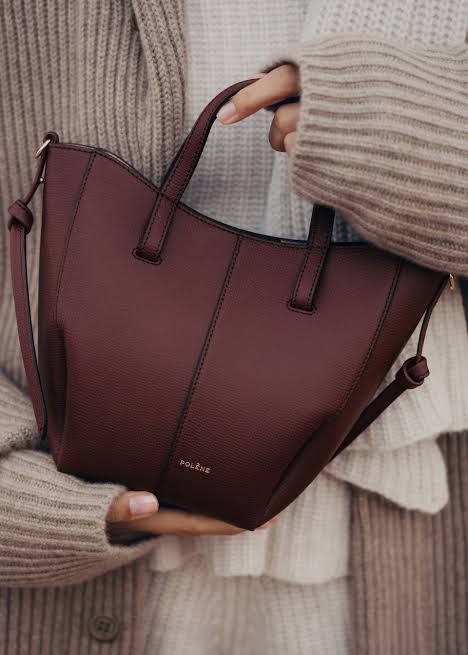 Polene Cyme Nano Tote - Black Cherry