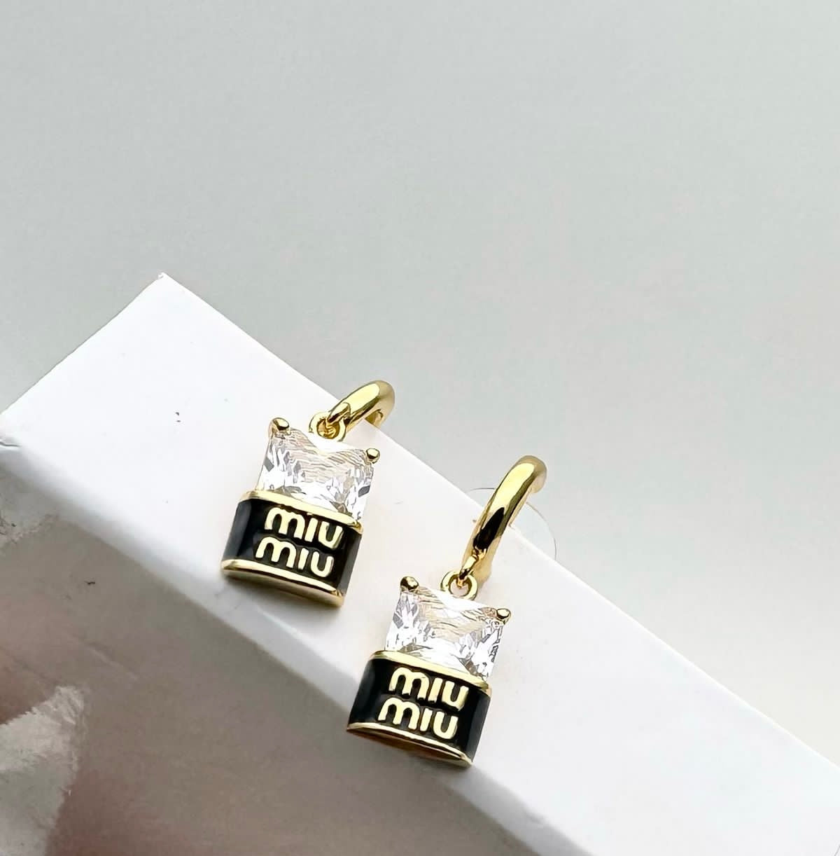 Miu Miu Enameled Metal Hoop Earrings