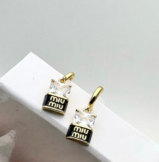 Miu Miu Enameled Metal Hoop Earrings