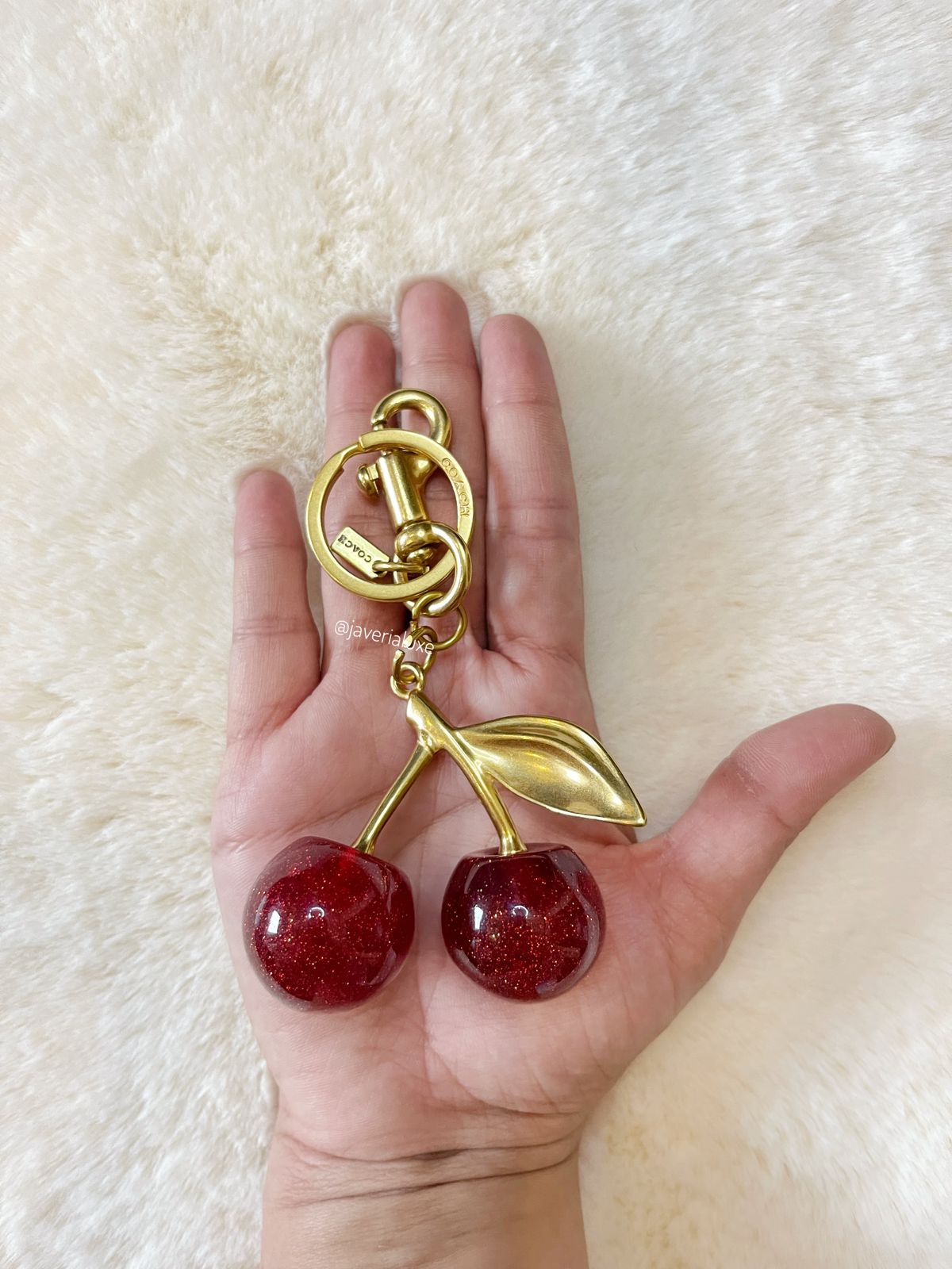 COACH® | 🍒 Red Cherry Bag Charm in gold