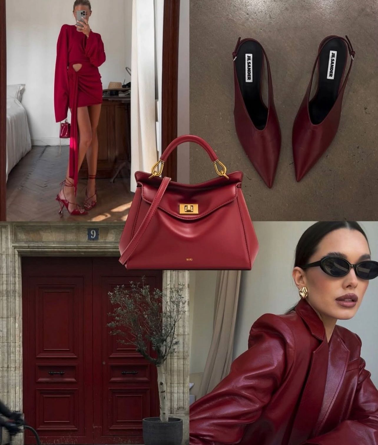 JW PEI Lucia Bag - Classic Top Handle In Claret Red